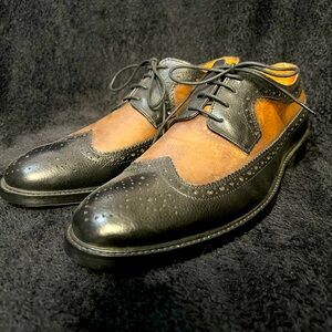 Ben Sherman two tone leather wingtips black brown leather 11